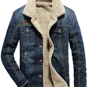 Men's Sherpa Fleece Lined Denim Trucker Jacket